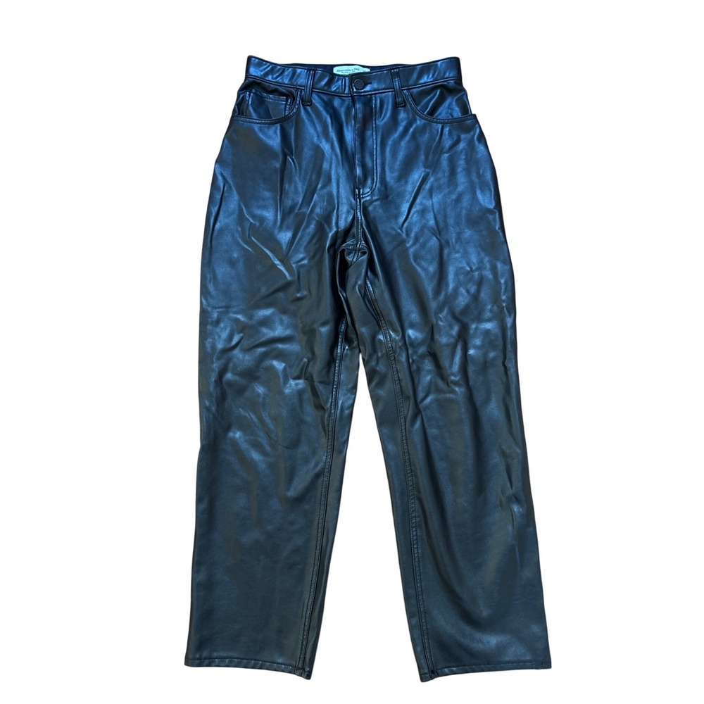 Abercrombie & Fitch Vegan Leather Pants Womens‎ Black Excellent Ankle SIZE 30/10
